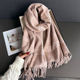 Checkerboard Winter Warm Cashmere Feel Scarf_CWASC03262