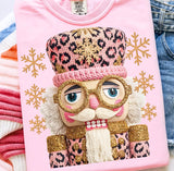 Pink Leopard Nutcracker Graphic Tee and Sweatshirt