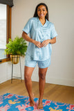 Jollina Satin Leopard Shorts Set in Mint (RTS)