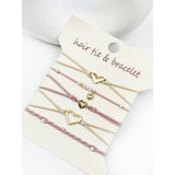 Boho Inspired Minimal Heart Hair Tie Bracelets