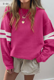 66 GAME DAY Varsity Striped Plus Size Sweatshirt (S-4X)