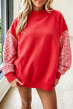 66 Plus Size Plaid/ Dot Mock Neck Sweatshirt (S-4X)