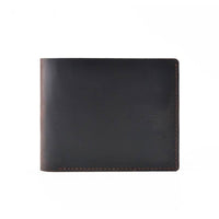 Leather Wallet,  Bifold Wallet, Handmade Wallet for Men: Black