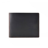 Leather Wallet,  Bifold Wallet, Handmade Wallet for Men: Black