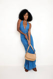 Daia Whipstitch Flapover Crossbody w/ Whipstitch Strap