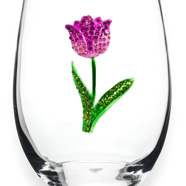 The Queens Jewels--Tulip Stemless Wine Glass
