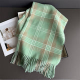 Checkerboard Winter Warm Cashmere Feel Scarf_CWASC03262