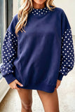 66 Plus Size Plaid/ Dot Mock Neck Sweatshirt (S-4X)