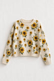 SUNFLOWER PRINT KNIT SWEATER