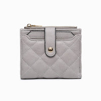 Melody Quilted Zip Top Wallet: Khaki
