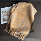 Checkerboard Winter Warm Cashmere Feel Scarf_CWASC03262
