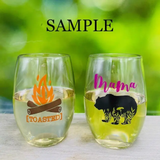 BEACH GIRLS TRIP Shatterproof Wine Glasses