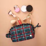 Essentials Quilted Cosmetic Pouch-Evergreen Plaid