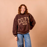 Mockneck Sweatshirt-Cozy Club
