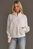 White Quarter Zip Sweatshirt