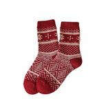 Thick Wool Red Crew Socks for Winter_CWMS03295