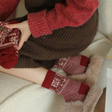 Thick Wool Red Crew Socks for Winter_CWMS03295
