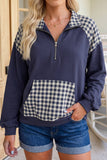 66 Casual Quarter Zip Cotton Long Sleeve Sweatshirt (S-XL)