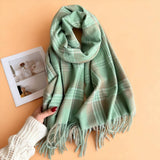 Checkerboard Winter Warm Cashmere Feel Scarf_CWASC03262