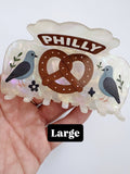 Philly Pretzel & Pigeon Hair Claw Clip ~  Philadelphia