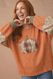 Pumpkin Patchwork Thermal Knit Top