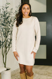 All of Fall Textured Long Sleeve Dress