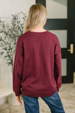 Always True Drop Shoulder Pullover in Dark Burgundy