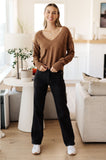 Back to Life V-Neck Sweater in Mocha