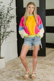 Blockbuster Color Block Pullover in Bright