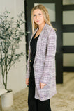 Brixton Tweed Midi Blazer in Lavender Ivory