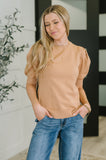 Casually Classy Puff Sleeve Blouse in Brush