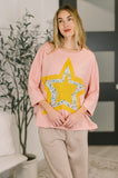 Catch a Star Mixed Print Star Patch Top