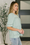 Caught You Looking Crinkle Woven Blouse