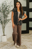 Cloud Nine to Five Button Down Blouse in Ash Black