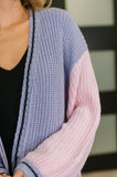 Coffee Date Color Block Cardigan