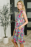 Coral Sands Collared Tank Dress in Light Floral Paisley