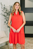 Coral Sands Collared Tank Dress in Tomato Red