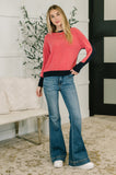 Couldn't Be Happier Color Block Long Sleeve Top