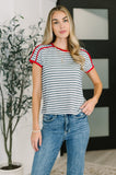 Country Stripe Casual Tee in Navy White