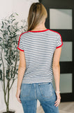Country Stripe Casual Tee in Navy White