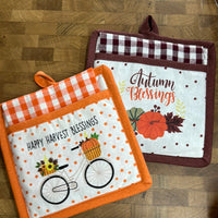 Fall Potholder and Towel Set