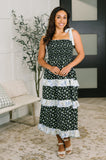 Elegant Edge Tiered Maxi Dress in Navy
