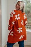 Enough Anyways Floral Cardigan in Burnt Orange