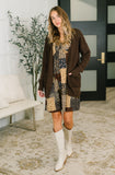 Everything Layer Waffle Knit Open Front Cardigan in Chocolate