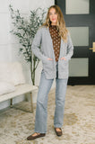 Everything Layer Waffle Knit Open Front Cardigan in Grey