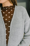 Everything Layer Waffle Knit Open Front Cardigan in Grey