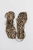 Eyeful Square Toe Ankle Strap Sandal in Leopard