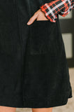 Feeling That Way Corduroy Dress in Black