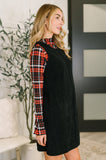 Feeling That Way Corduroy Dress in Black