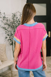Felt Like This Before Textured Contrast Top